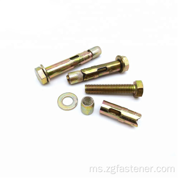 Penambat Lengan Konkrit Bersalut Zink Hex Bolt / Penambat lengan zink kuning